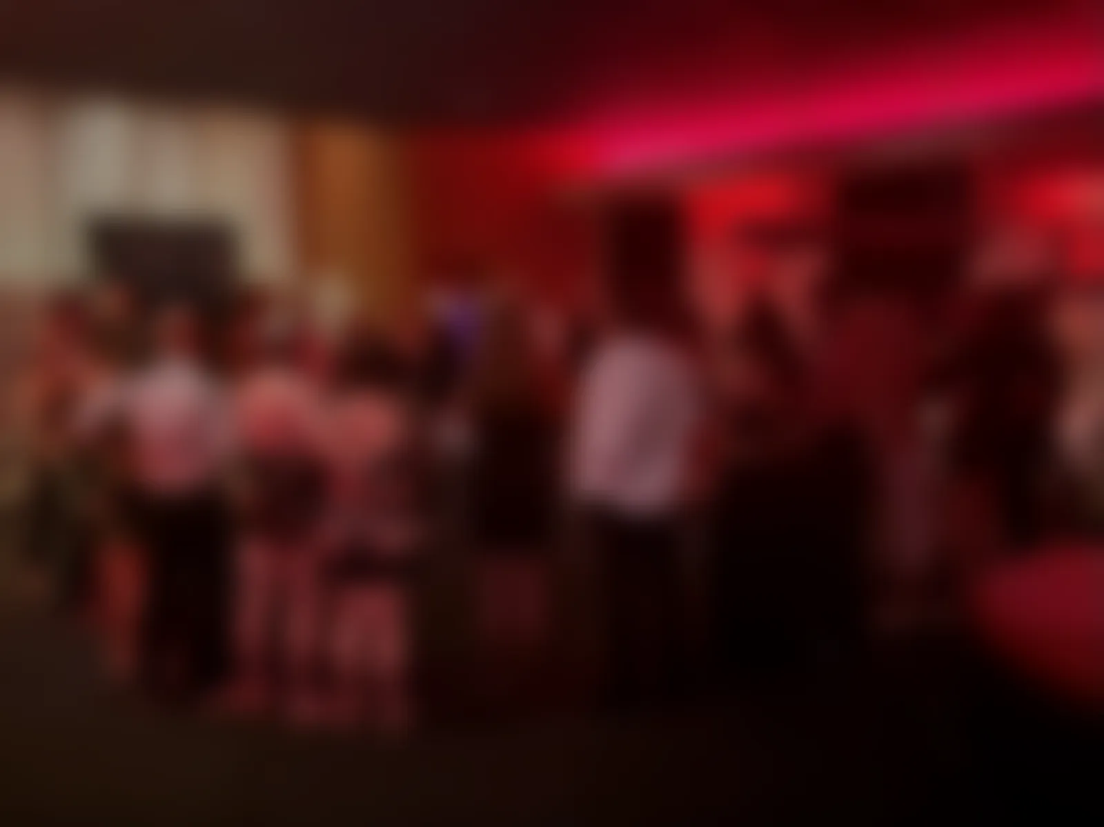 Guests gathered for the opening of the night, softened for privacy