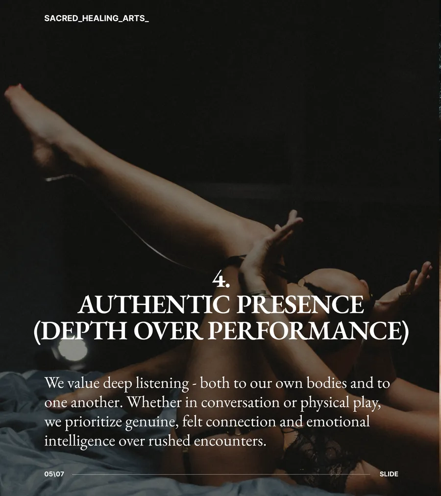 Pillar 4 of The House of Eros: Authentic Presence, depth over performance